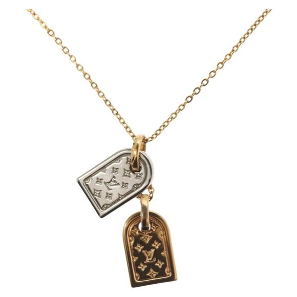 LOUIS VUITTON Nanogram Collier Precious Necklace metal Gold M63141 Auth 138918 - Picture 1 of 13
